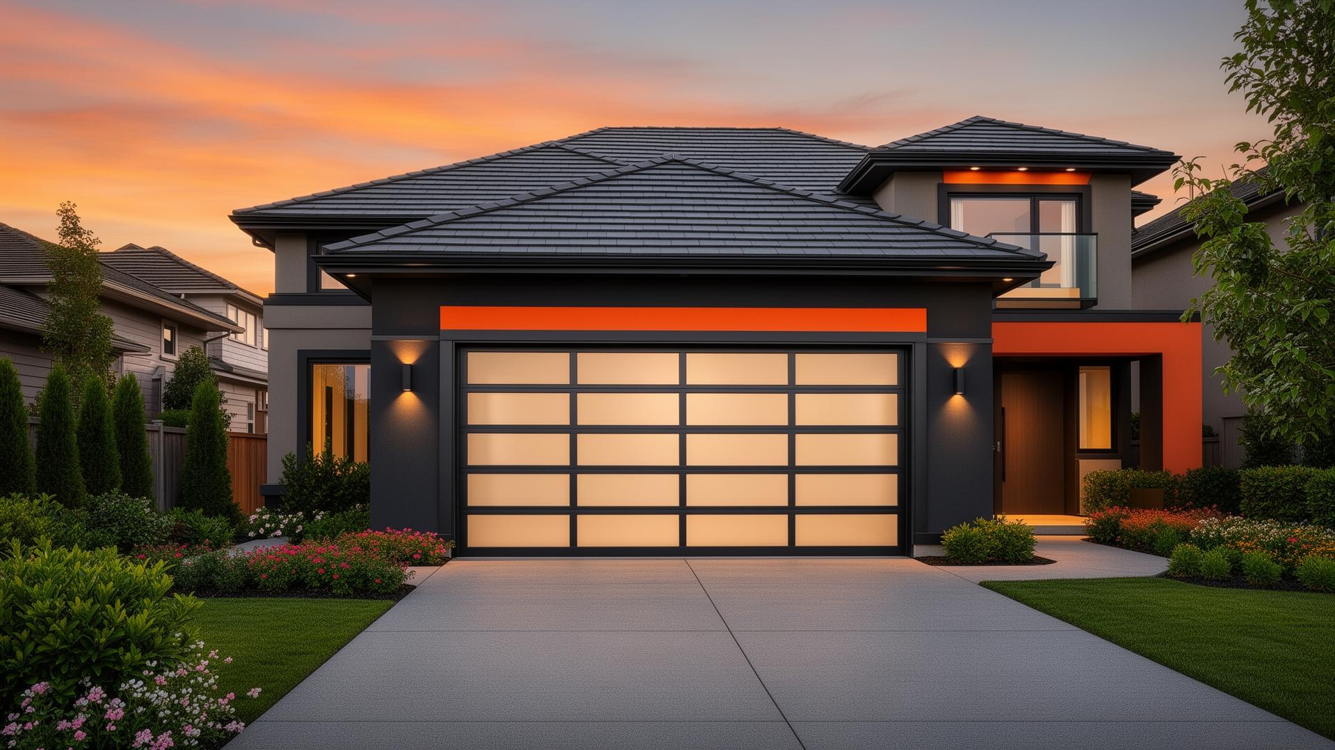 Modern garage door installation by Carrboro Garage Doors